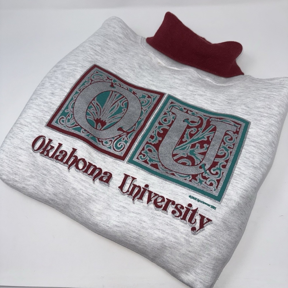 Vintage 1991 OU Oklahoma University Sweatshirt  Large J&M Sportwear *pls Read*